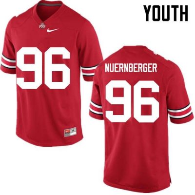 Youth Ohio State Buckeyes #96 Sean Nuernberger Red Nike NCAA College Football Jersey Stability CQV5744KX